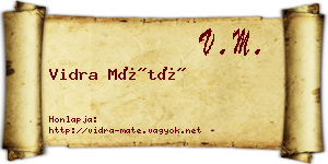 Vidra Máté névjegykártya