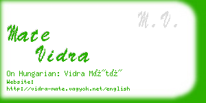 mate vidra business card
